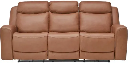 Knox Brown Dual Power Leather Reclining Sofa