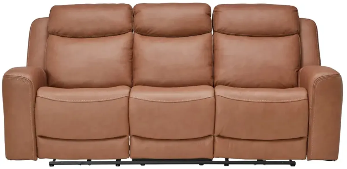 Knox Brown Dual Power Leather Reclining Sofa