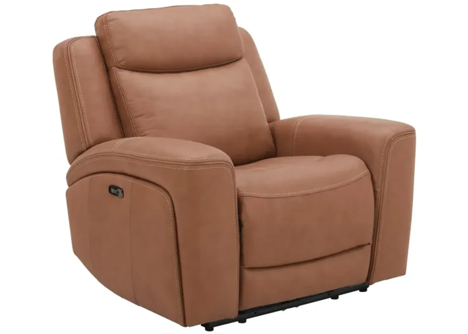 Knox Brown Dual Power Leather Recliner