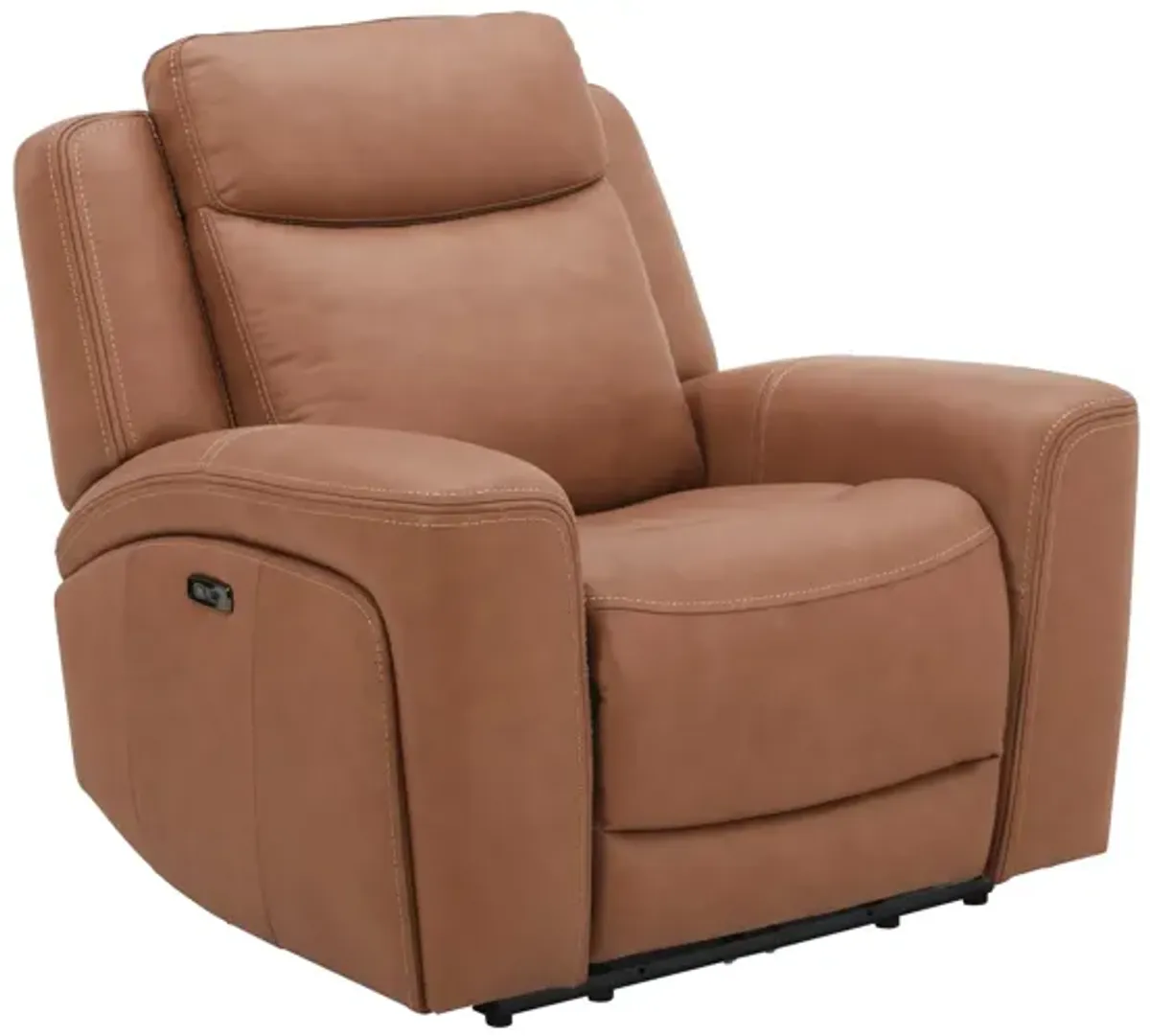 Knox Brown Dual Power Leather Recliner