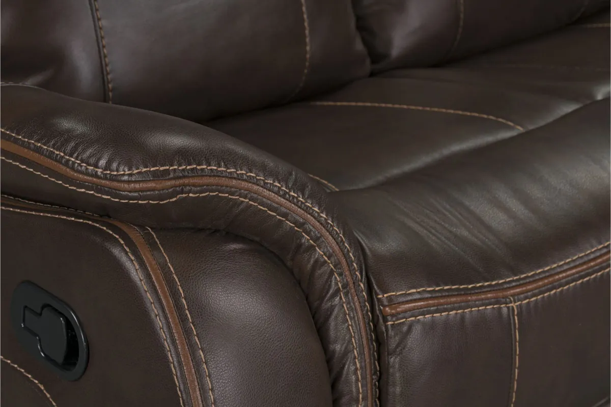 Avalon Chocolate Reclining Sofa with Drop Down Table