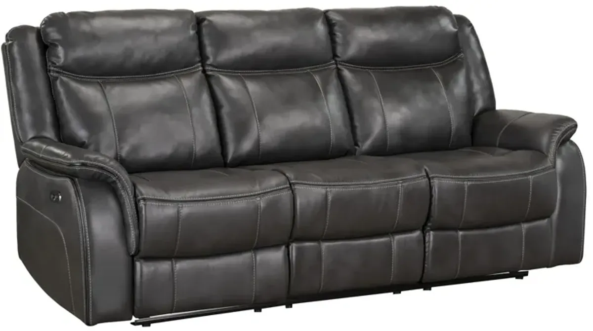 Avalon Charcoal Reclining Sofa with Drop Down Table