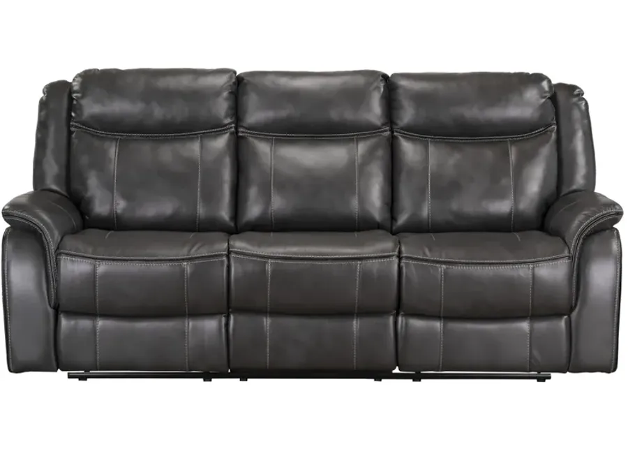 Avalon Charcoal Reclining Sofa with Drop Down Table