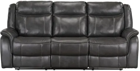 Avalon Charcoal Reclining Sofa with Drop Down Table