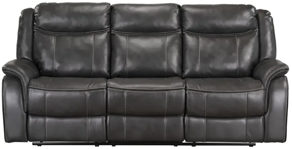 Avalon Charcoal Reclining Sofa with Drop Down Table