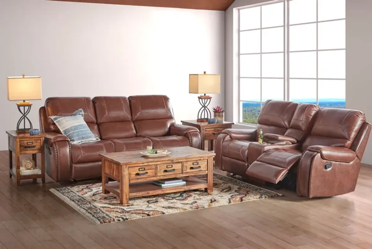 Atwood Reclining Sofa with Drop Down Table