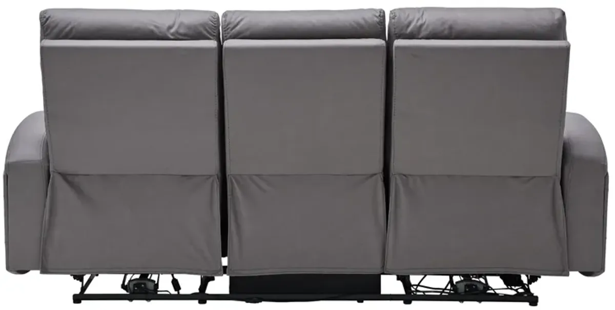 Virgo Slate Dual Power Reclining Sofa