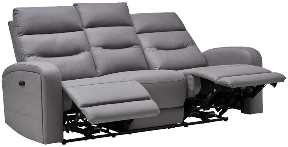 Virgo Slate Dual Power Reclining Sofa