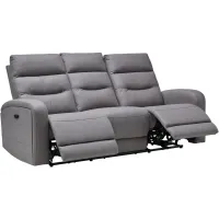 Virgo Slate Dual Power Reclining Sofa