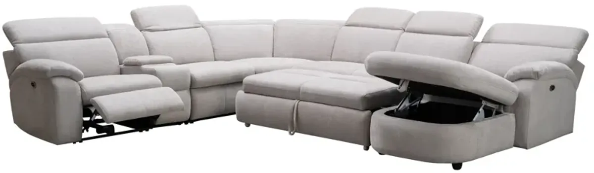 Arc Dove 6-Piece Power Reclining Sectional with Right Arm Facing Chaise