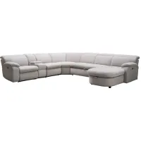 Arc Dove 6-Piece Power Reclining Sectional with Right Arm Facing Chaise