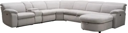 Arc Dove 6-Piece Power Reclining Sectional with Right Arm Facing Chaise