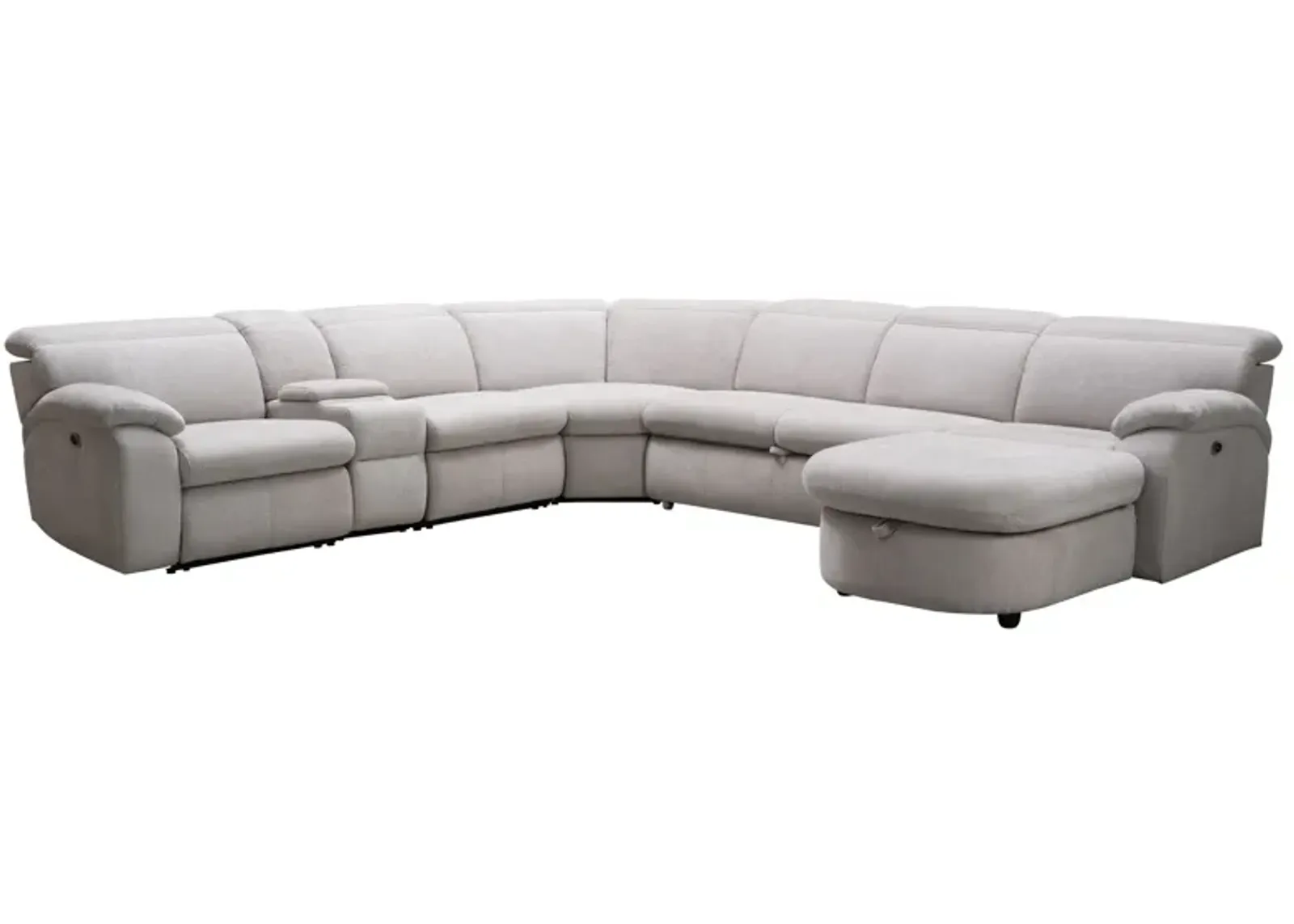 Arc Dove 6-Piece Power Reclining Sectional with Right Arm Facing Chaise