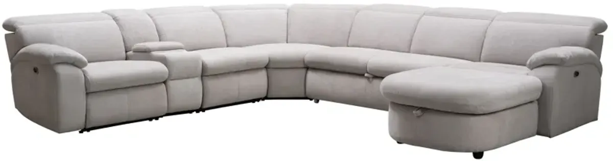 Arc Dove 6-Piece Power Reclining Sectional with Right Arm Facing Chaise