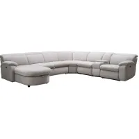 Arc Dove 6-Piece Power Reclining Sectional with Left Arm Facing Chaise