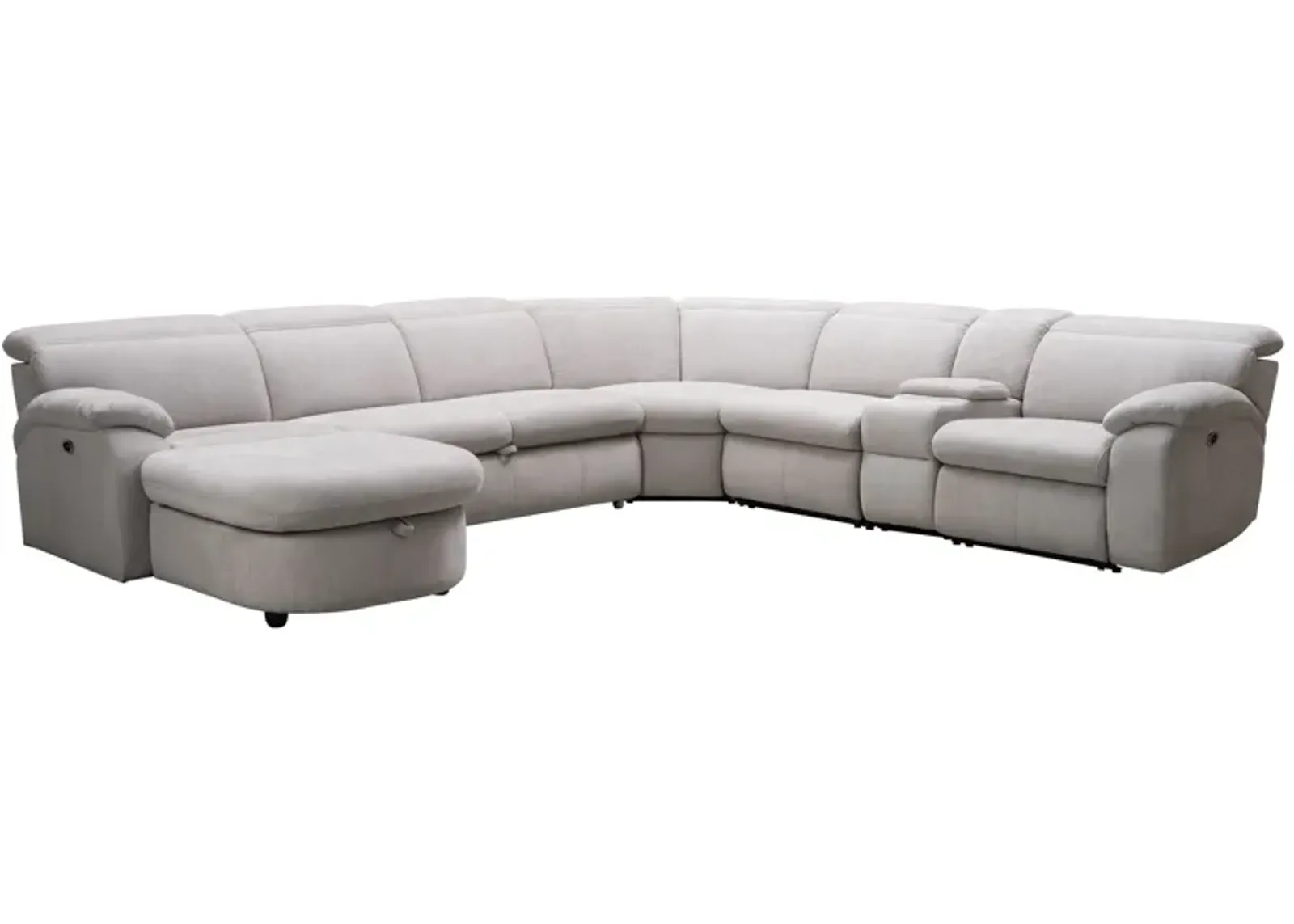 Arc Dove 6-Piece Power Reclining Sectional with Left Arm Facing Chaise