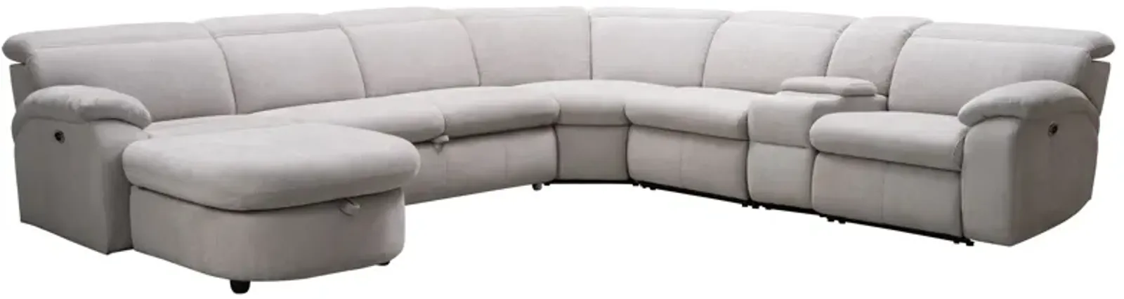 Arc Dove 6-Piece Power Reclining Sectional with Left Arm Facing Chaise