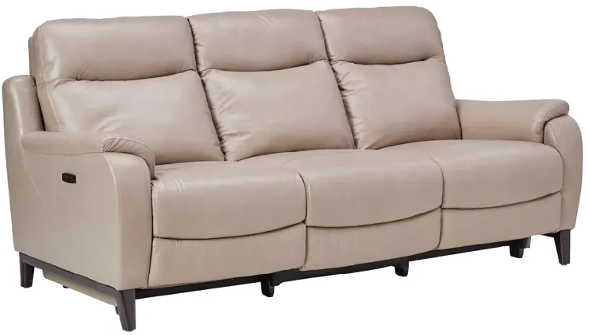 Marco Sand Dual Power Reclining Leather Sofa