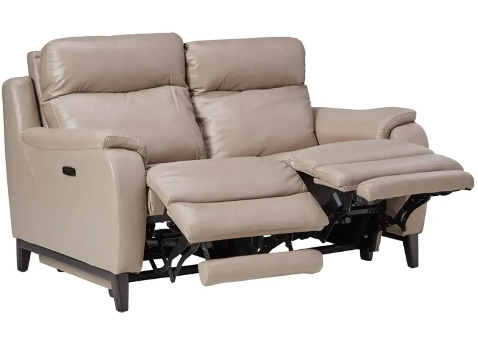 Marco Sand Dual Power Reclining Leather Loveseat