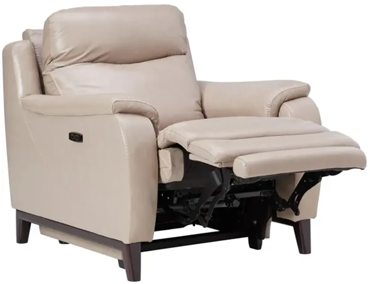 Marco Sand Dual Power Leather Recliner