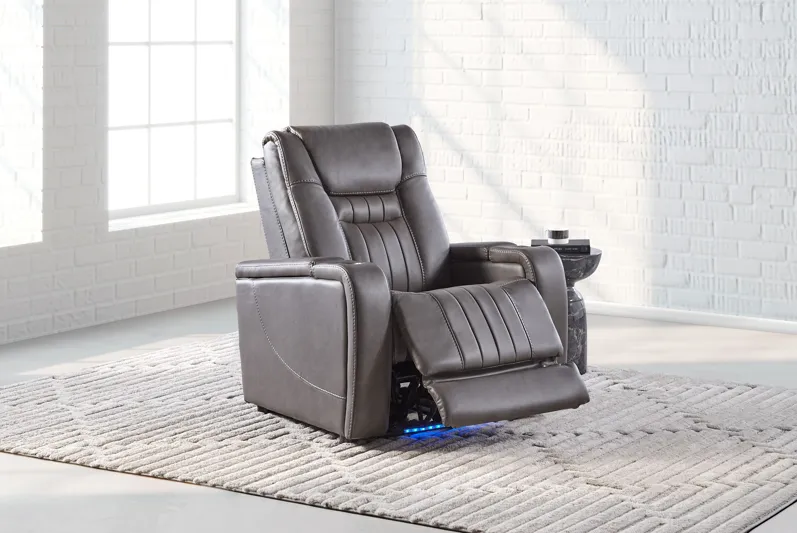 Comet Smoke Dual Power Reclining Theater Chair