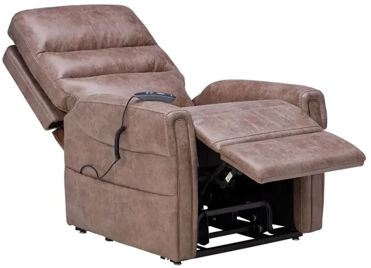 Flint Beige Power Reclining Lift Chair with Heat & Massage