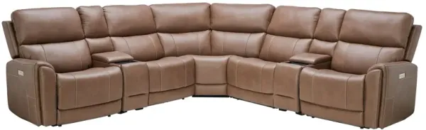 Troy 7-Piece Triple Power Reclining Sectional with Three Recliners