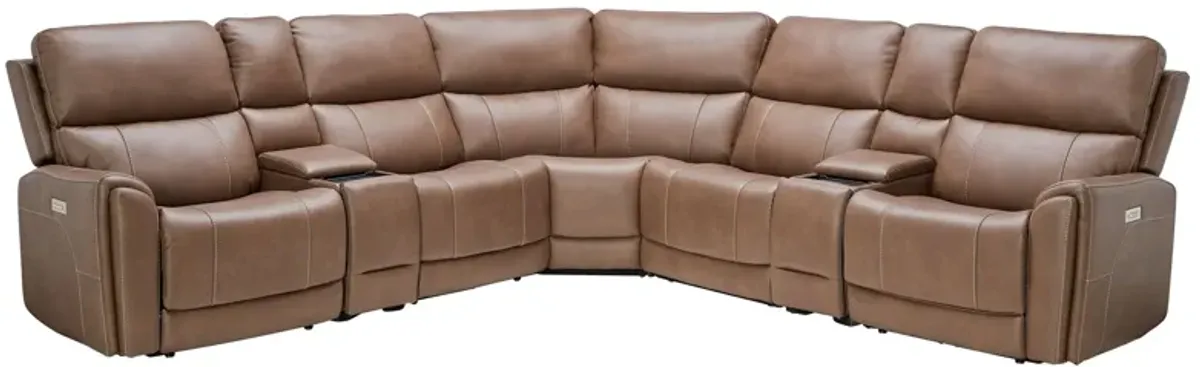 Troy 7-Piece Triple Power Reclining Sectional with Two Recliners