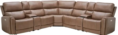 Troy 7-Piece Triple Power Reclining Sectional with Two Recliners