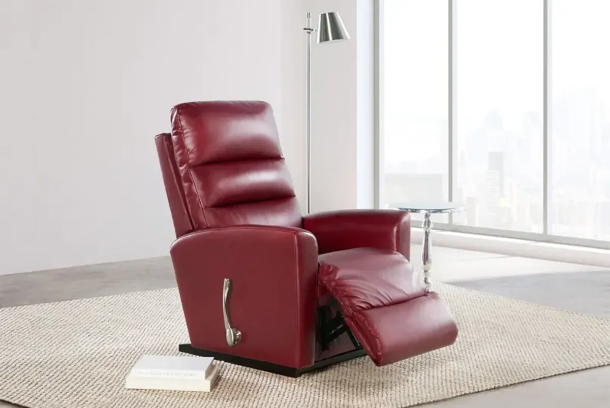 Liam Wine Leather Rocker Recliner by La-Z-Boy