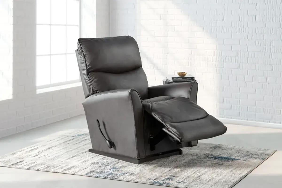 Rowan Coffee Leather Rocker Recliner by La-Z-Boy