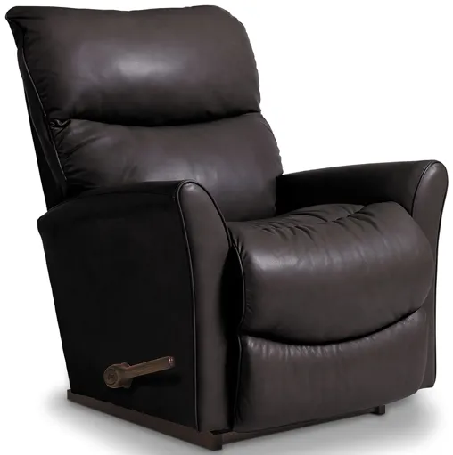 Rowan Coffee Leather Rocker Recliner by La-Z-Boy