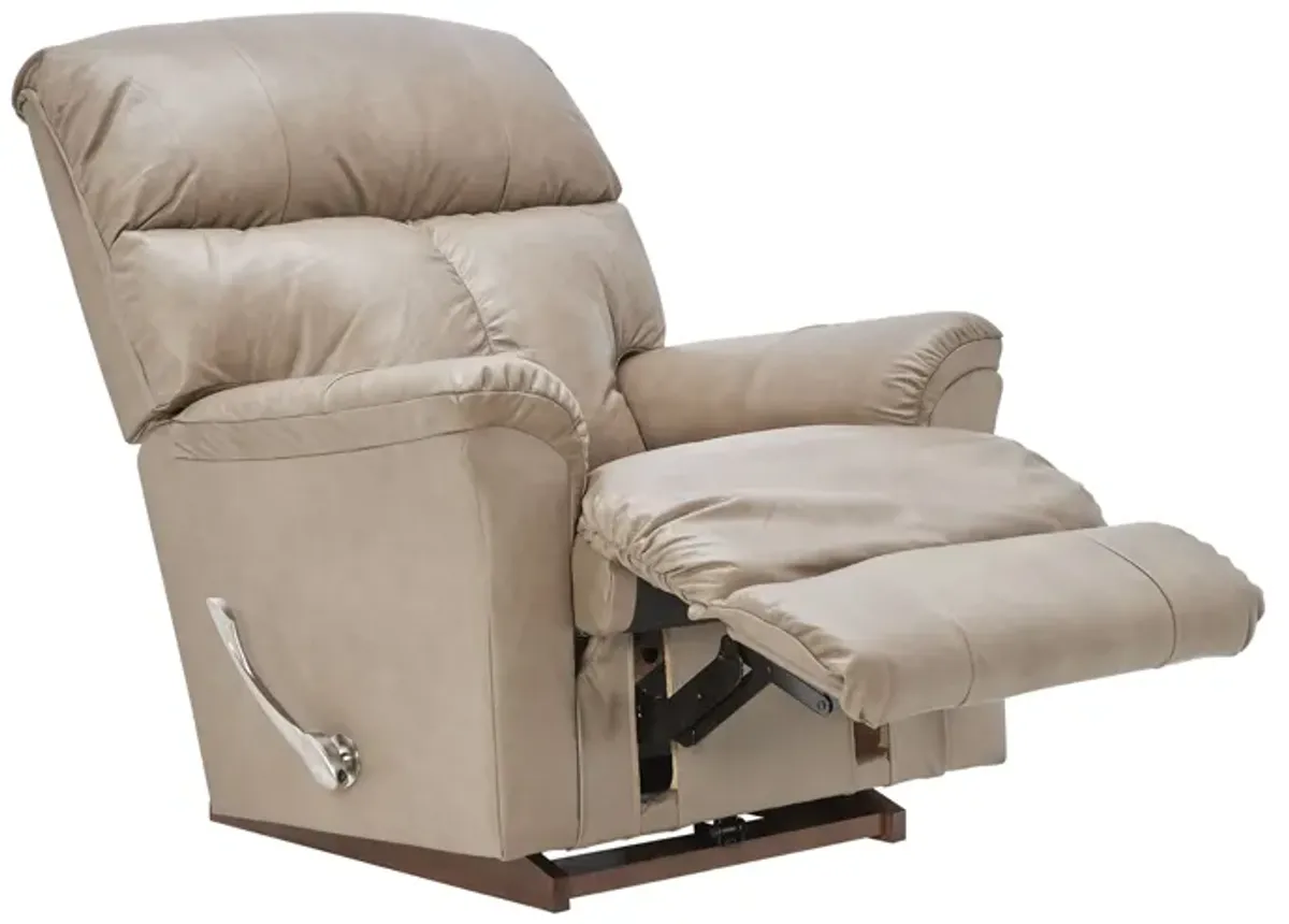 Reed Beige Leather Rocker Recliner by La-Z-Boy