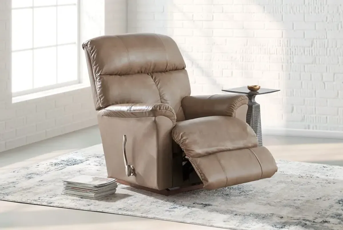 Reed Beige Leather Rocker Recliner by La-Z-Boy