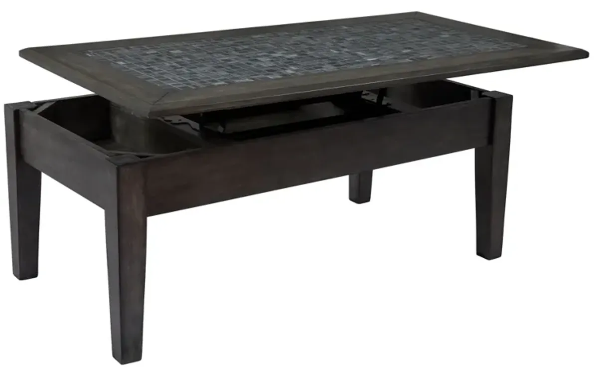 Grey Mosaic Lift-Top Table