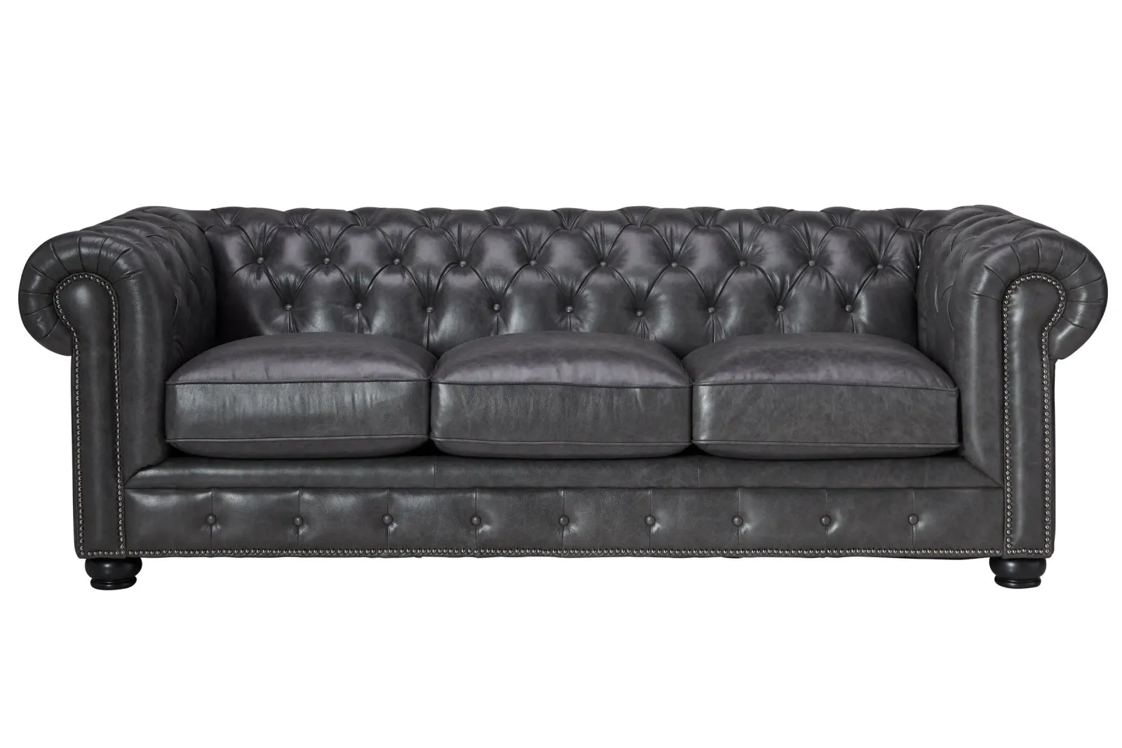 Churchill Grey Leather Sofa