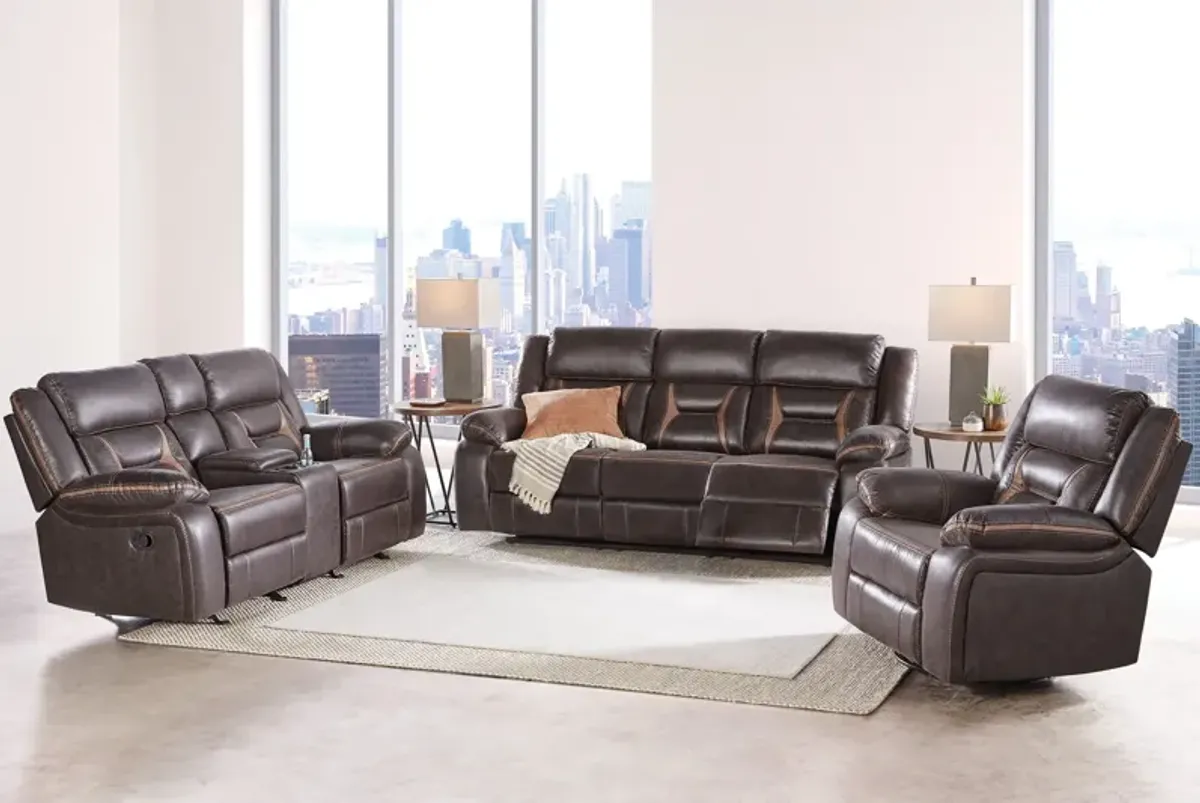 Duke Chocolate Reclining Sofa