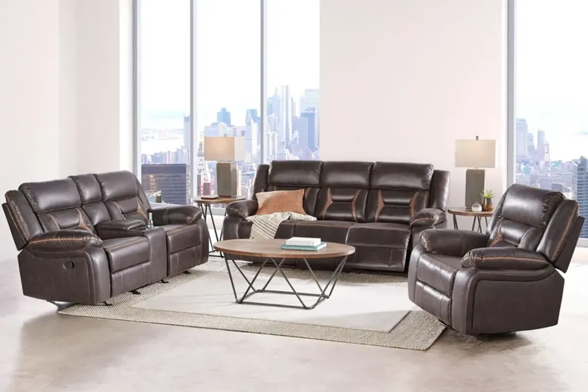 Duke Chocolate Reclining Sofa