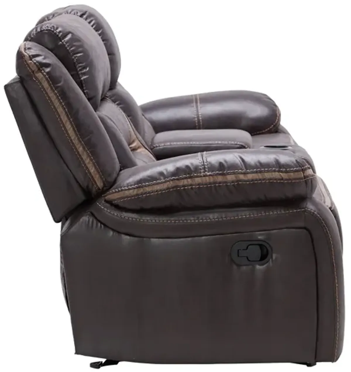 Duke Chocolate Reclining Console Loveseat