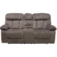 Encore Charcoal Reclining Console Loveseat