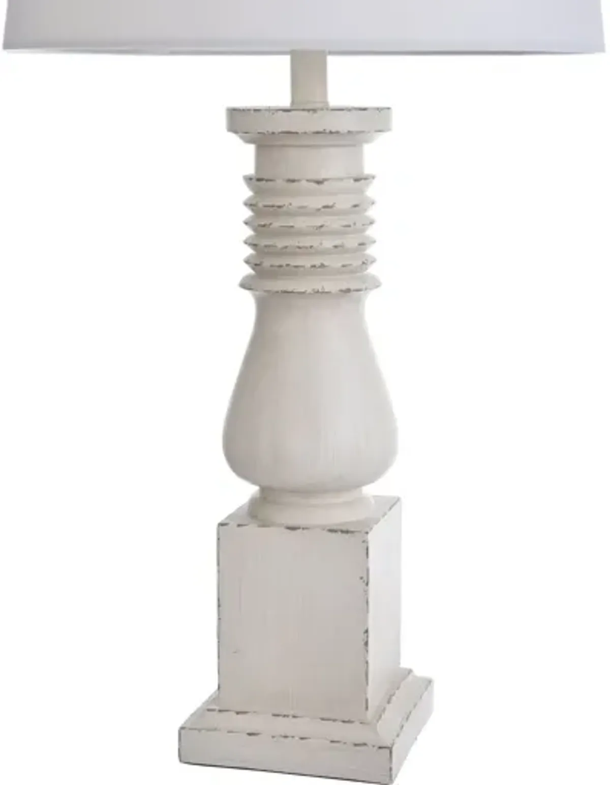 Old White Distressed Table Lamp