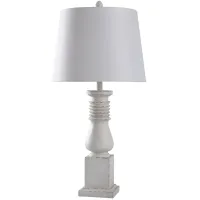 Old White Distressed Table Lamp