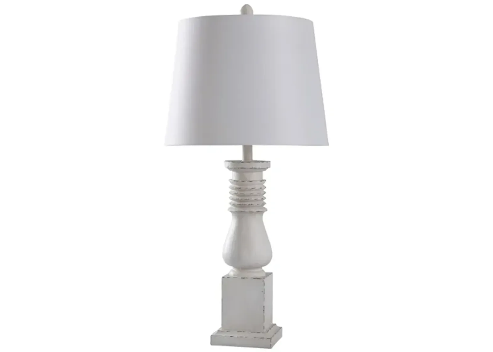 Old White Distressed Table Lamp