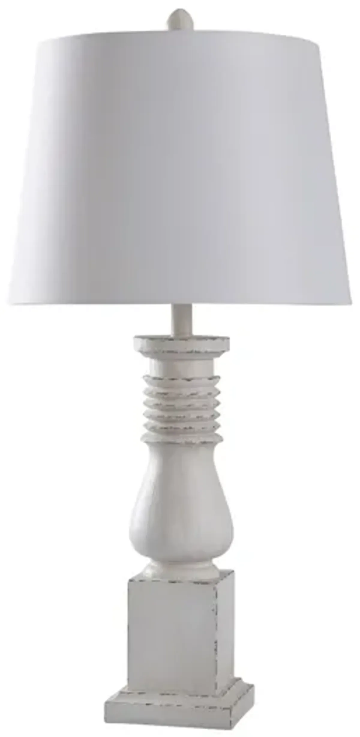 Old White Distressed Table Lamp