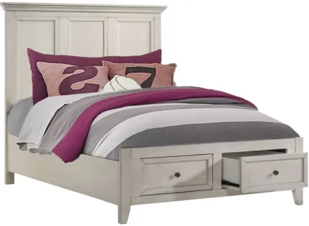 San Mateo White Solid Wood Full Storage Bed