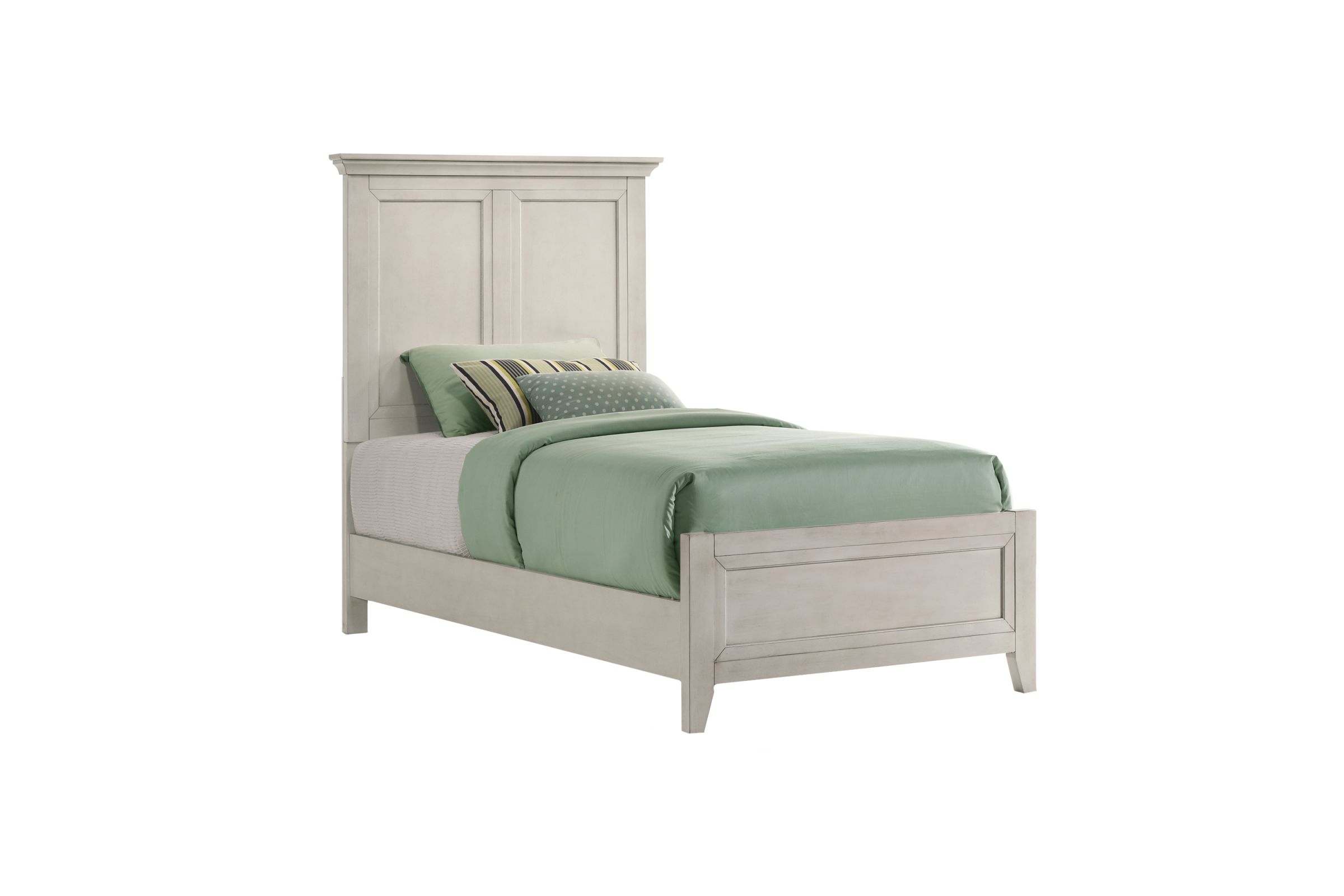 San Mateo White Solid Wood Twin Bed