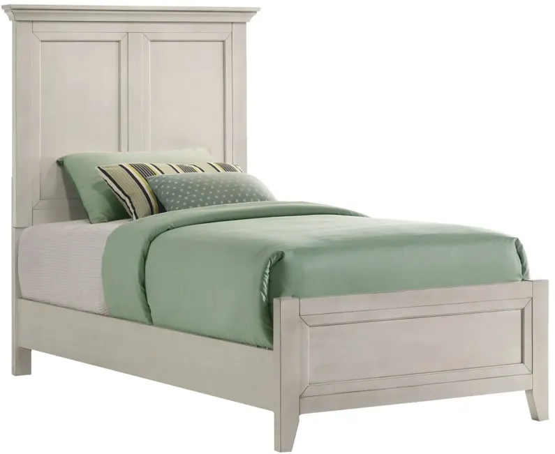 San Mateo White Solid Wood Twin Bed