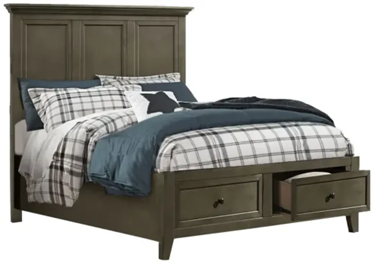 San Mateo Grey Full Storage Bed