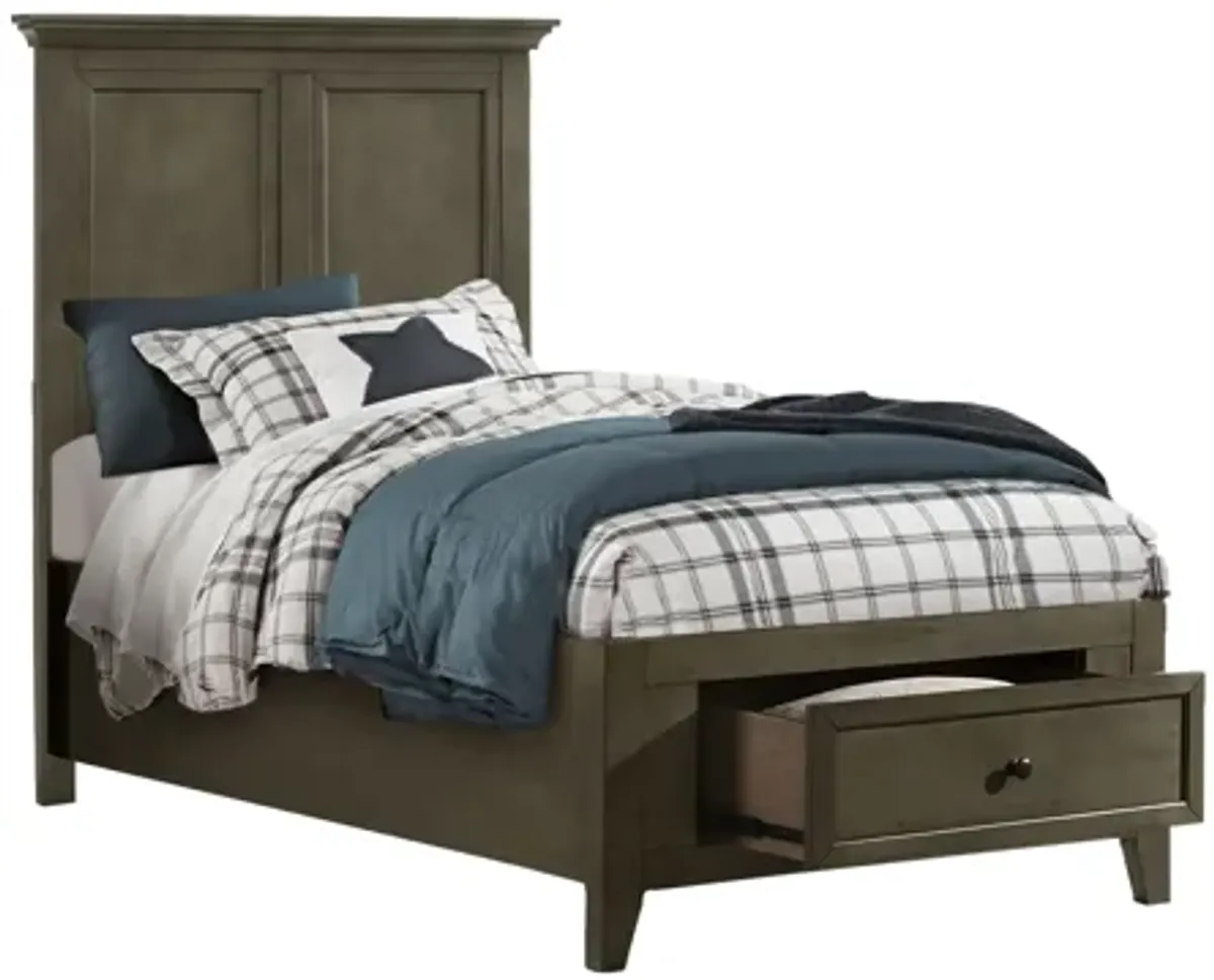 San Mateo Grey Solid Wood Twin Storage Bed