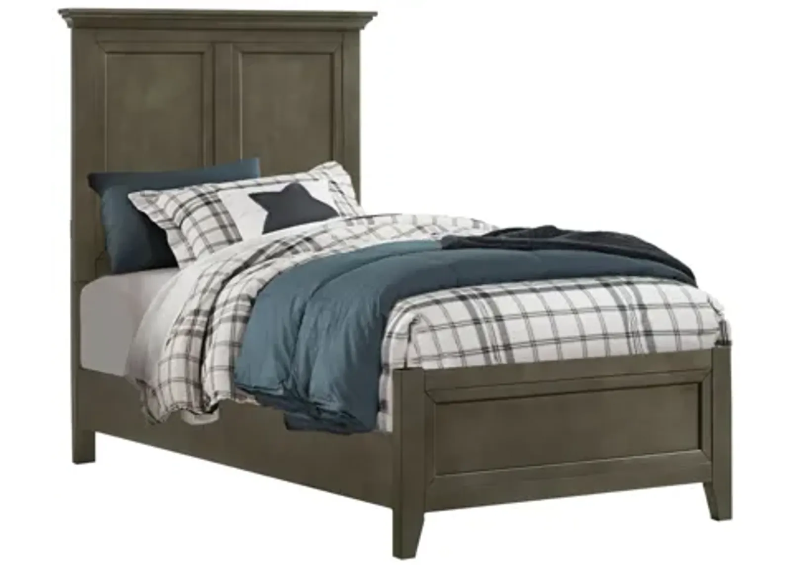 San Mateo Grey Panel Twin Bed